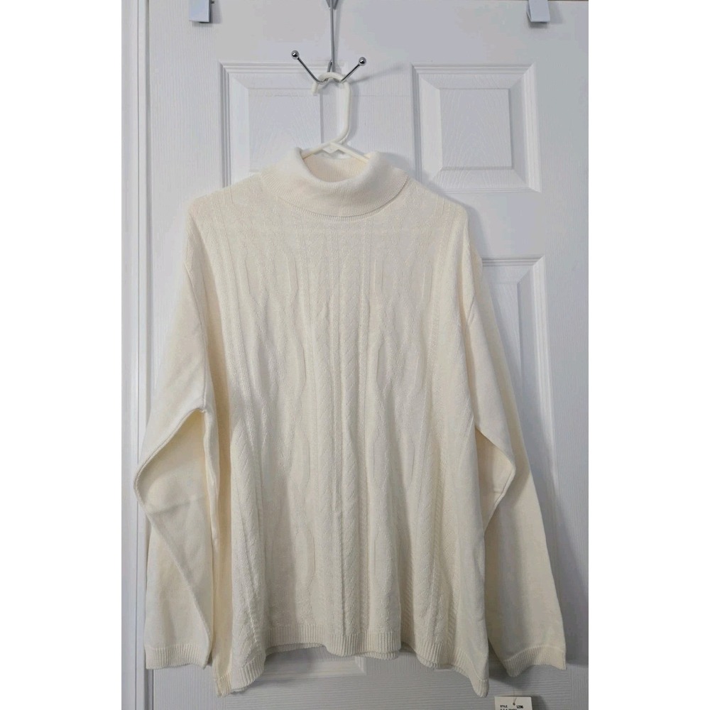 Company Collection Womans Pullover Turtle Neck Plus Size 2X Winter White Long...